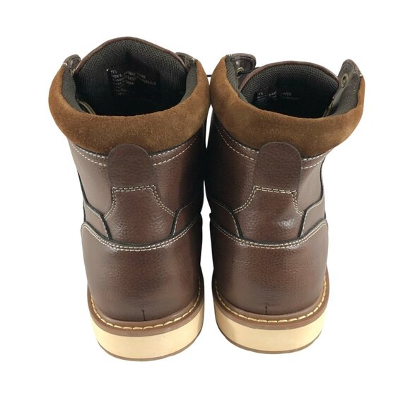 Goodfellow & Co Mens Jarret Boots Lace Up Faux Pebbled Leather Brown Size 11.5 - Picture 3 of 4